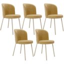 Ver imagem 1 de Kit 5 Cadeiras Sala de Jantar Estofada Gavi Arena L02 Couríssimo Fendi - Lyam Decor