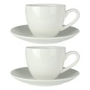 Ver imagem 1 de Kit 2 Xícaras de Café com Pires Porcelana Clean 100ml Lyor