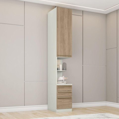 Mesa de Cabeceira Bellagio 3 Gavetas MDF-MDP Moderno Areia Casa 812