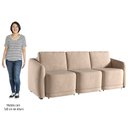 Ver imagem 5 de Sofá Cama Casal para Sala 246cm Polska K04 Veludo Bege - Mpozenato