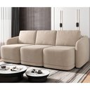 Ver imagem 2 de Sofá Cama Casal para Sala 246cm Polska K04 Veludo Bege - Mpozenato
