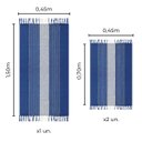 Ver imagem 3 de Tapete para Cozinha Azul Listra Preta Passadeira Jogo 3 Peças