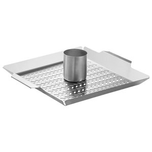 Grelha Aço Inox Tramontina para Frango com Recipiente para Temperos