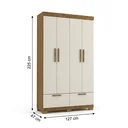 Ver imagem 3 de Guarda-Roupa Solteiro 4 Portas, 4 Gavetas e Pés MDF Cambori Cinamomo/Off White