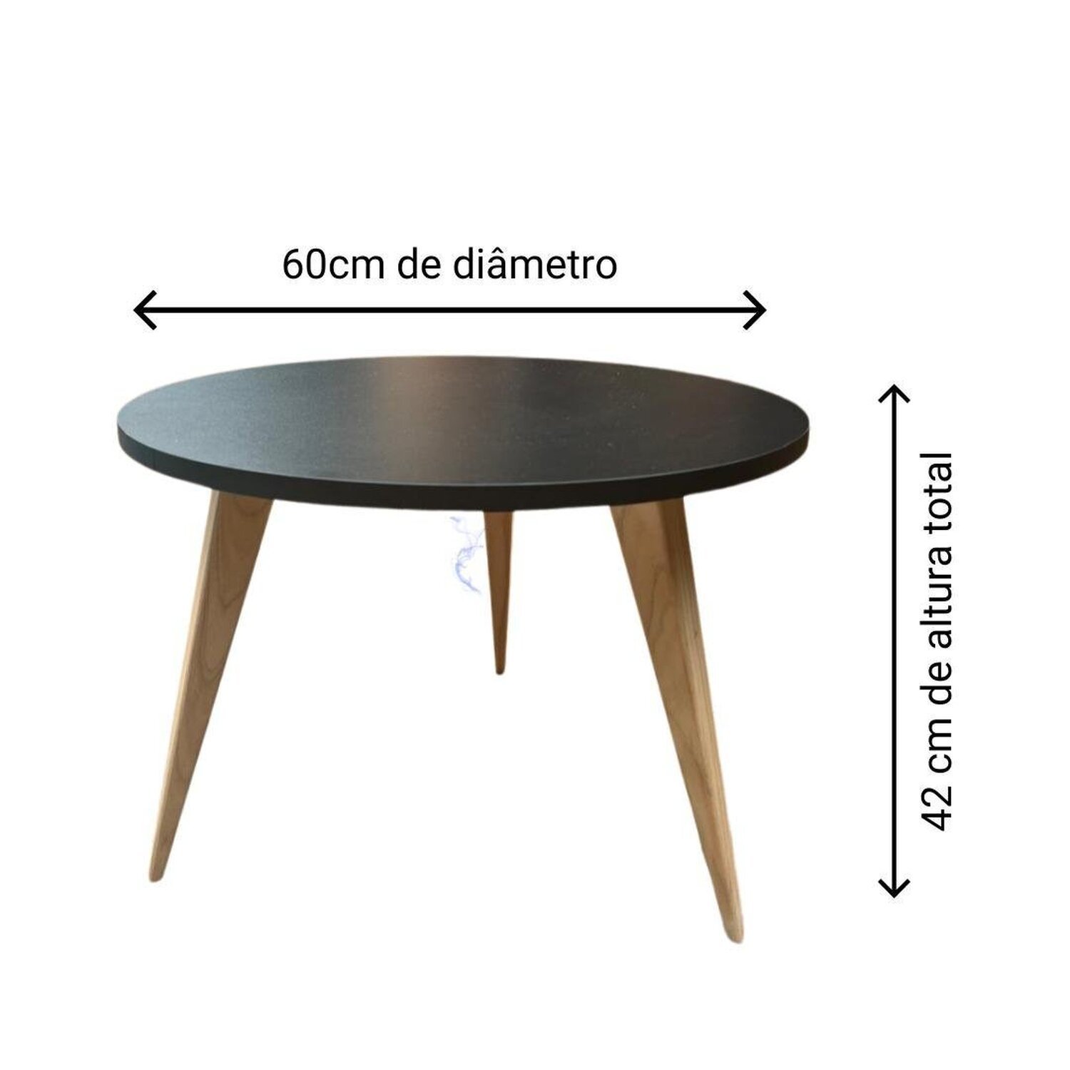 Mesa Lateral Redonda 60x42cm Zizi Mel - 3