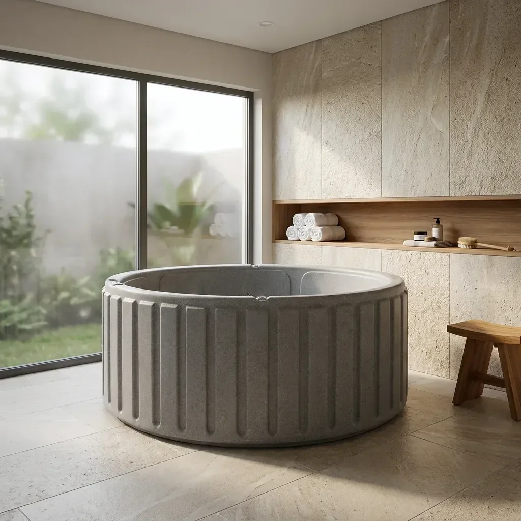Spa Hidromassagem Portátil Eco Top Line Ouro Fino com Aquecedor, Cromoterapia LED e Smart Home 5 Lugares Cinza 220V