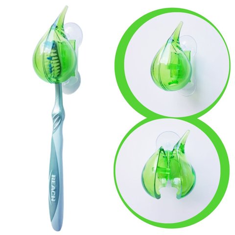 Kit 4 Suporte Organizador Dispenser Porta Escova de Dente:verde
