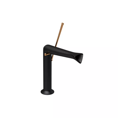 Torneira Mesa Deca Bica Alta para Lavatório Jader Almeida Black Matte e Red Gold -1189.bl100.gl.rd