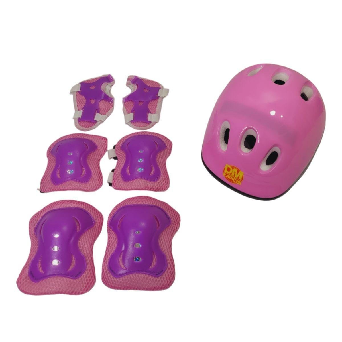 Patins Inline Ajustável Kit Proteção Dmr6544 Rosa 30-33 - 7