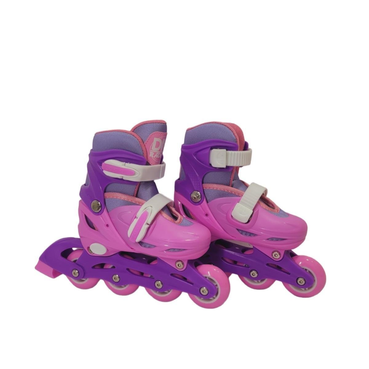 Patins Inline Ajustável Kit Proteção Dmr6544 Rosa 30-33 - 2