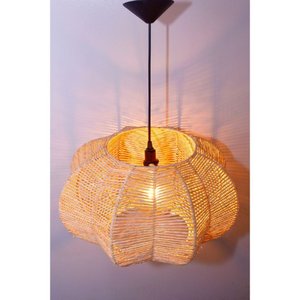 Pendente Luminária Palha de Milho Flor de Lotus G 50x28:palha/110v/220v