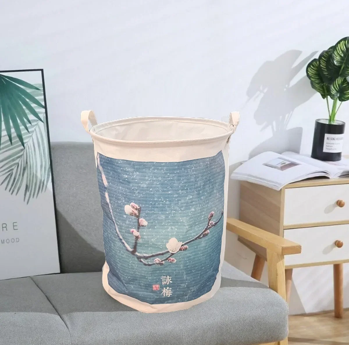 Ver imagem 2 de Cesto De Roupa Suja Azul Lona 50 X 45