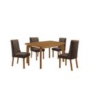 Ver imagem 1 de Mesa de Jantar Liz Carolina 120cm Tampo MDF Laminado Canto Copo com 4 Cadeiras