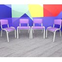 Ver imagem 1 de Kit 4 Cadeira Iso Infantil Violeta Creche Escola