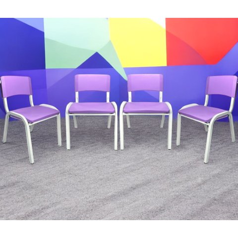 Kit 4 Cadeira Iso Infantil Violeta Creche Escola