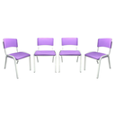 Ver imagem 2 de Kit 4 Cadeira Iso Infantil Violeta Creche Escola