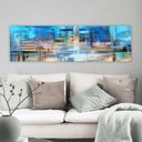 Ver imagem 1 de Quadro Panorâmico Indigo No Chassi 120X35Cm