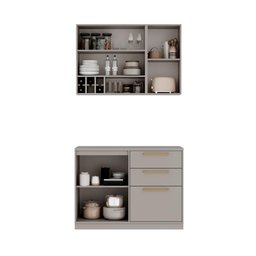 Cozinha Compacta Itatiaia Essence 120cm em Madeira Fendi/gris - 3