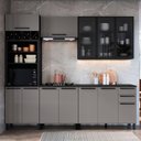 Ver imagem 1 de Cozinha Modulada Compacta Torre Quente Vidro 5 Peças Diamante Preto/Chumbo/Titânio