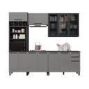 Ver imagem 2 de Cozinha Modulada Compacta Torre Quente Vidro 5 Peças Diamante Preto/Chumbo/Titânio