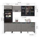 Ver imagem 3 de Cozinha Modulada Compacta Torre Quente Vidro 5 Peças Diamante Preto/Chumbo/Titânio