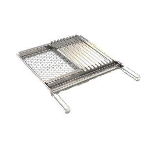 Grelha Em Inox Dupla Argentina E Moeda Churrasco 60Cm Larg