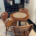 Ver imagem 3 de Mesa Madeira Azulejo 60cm - Bistrô Fixa 78cm - Natural - Anos Dourados