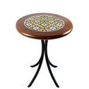 Ver imagem 1 de Mesa Madeira Azulejo 60cm - Bistrô Fixa 78cm - Natural - Anos Dourados