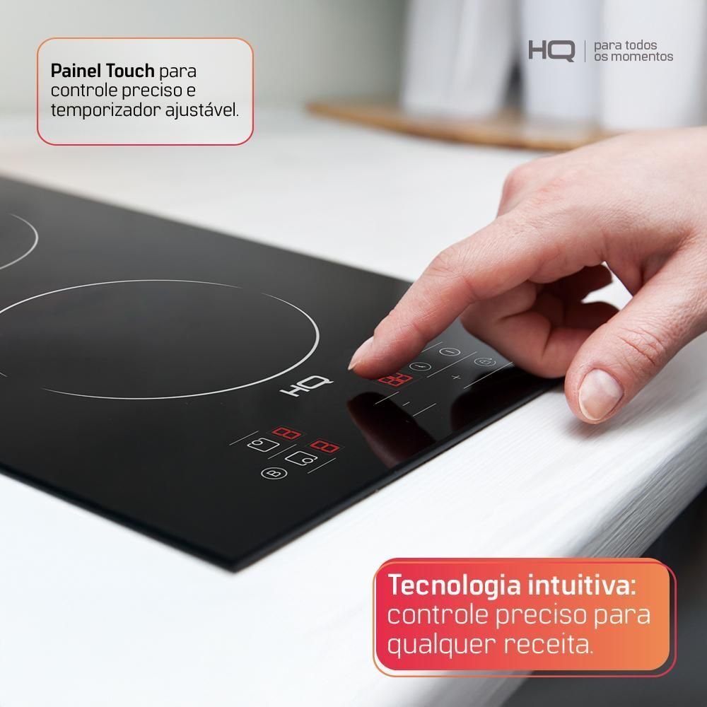 Cooktop de Indução Embutir Hq 2 Bocas Painel Touch 3500w Preto Hq-ide3502 220v - 9