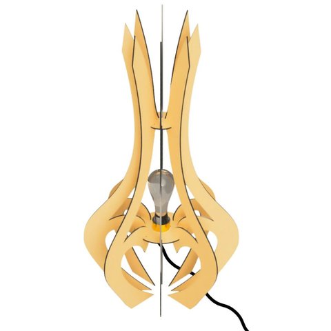 Luminária de Chão MDF HOLAMBRA:MDF CRU/Kit com 2 - 85x45cm e 75x40cm