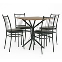 Ver imagem 1 de Mesa de Cozinha Compacta Quadrada Mdf 68cm com 4 Cadeiras Estofadas em Aço Preto