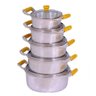 Jogo Panelas Caçarolas Aluminio Batido Fundido Tampa Vidro OkayShop - 1