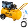 Compressor de Ar Silencioso Isento de óleo 6,4 Pés 50 Litros CSP7050/50L TEKNA + Kit Multiuso 6 Pe - 1