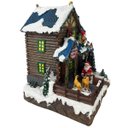 Ver imagem 2 de Vila Natalina Papai Noel Natal Duende Casinha Som LED Rena Giratoria Enfeite Mesa Estante Recepçao C