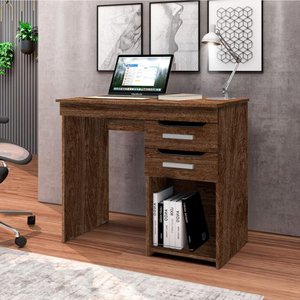 Mesa Escrivaninha Veneza para Computador 90cm com 2 Gavetas - Imbuia