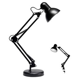 Luminária Mesa Articulada Garra Escritório Regulavel 2 em 1 Leitura Base Metal Articulavel - 1