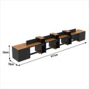 Ver imagem 6 de Estação de Trabalho 8 Lugares Smart Office 8 Mesas 6 Armários 4 Aparadores - Preto e Cedro