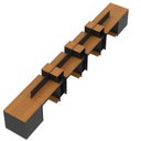 Ver imagem 7 de Estação de Trabalho 8 Lugares Smart Office 8 Mesas 6 Armários 4 Aparadores - Preto e Cedro