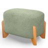 Puff Oval Pé de Madeira Decorativo para Sala Orgânico Confortável e Reforçado Bouclé Fluffy - 4