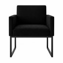 Ver imagem 7 de Kit 2 Poltronas Reforçada para Recepção Base Metálica Preto Preto