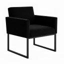 Ver imagem 4 de Kit 2 Poltronas Reforçada para Recepção Base Metálica Preto Preto