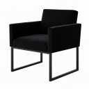 Ver imagem 6 de Kit 2 Poltronas Reforçada para Recepção Base Metálica Preto Preto