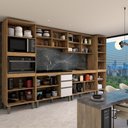 Ver imagem 4 de Cozinha Completa Modulada 13 Portas 3 Gavetas com Vidro Freijó/off White - Panorama Móveis