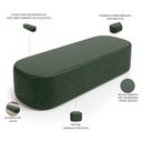 Ver imagem 3 de Cabeceira Cama Box Casal 140cm Lanna com Puff Recamier Doha W01 Couríssimo Verde - Lyam Decor