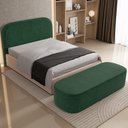 Ver imagem 7 de Cabeceira Cama Box Casal 140cm Lanna com Puff Recamier Doha W01 Couríssimo Verde - Lyam Decor