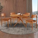 Ver imagem 1 de Sala de Jantar Mesa Ballare 135cm Tampo Laminado Redondo com 4 Cadeiras Star