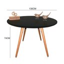 Ver imagem 2 de Mesa Jantar Pés Palitos Tampo Redondo Vidro Laqueado 130cm Preto
