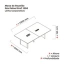 Ver imagem 3 de Mesa de Reunião 3200x1200 MRCPB3212PP Bege/Nogueira Casablanca/Grafito
