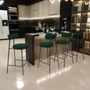 Ver imagem 2 de Kit 06 Banquetas Baixa para Cozinha Sala de Jantar Bar Bancada Milão L02 Bouclê Verde - lyam decor L
