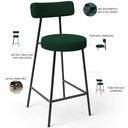 Ver imagem 4 de Kit 06 Banquetas Baixa para Cozinha Sala de Jantar Bar Bancada Milão L02 Bouclê Verde - lyam decor L